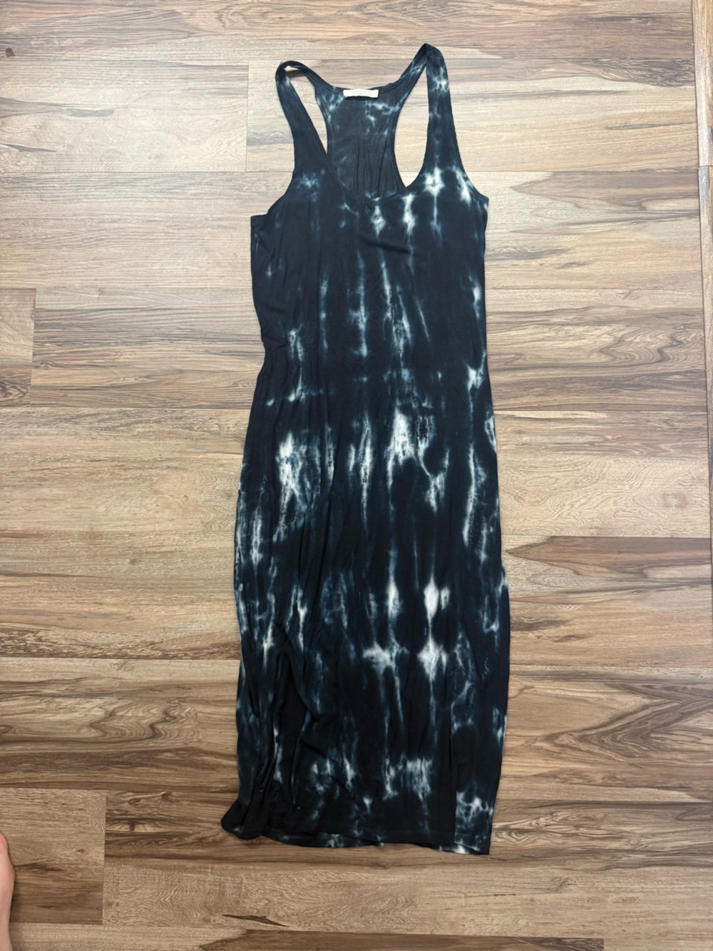 lovestitch Navy Blur and White Tie-Dye Racerback Maxi Dress NWOT